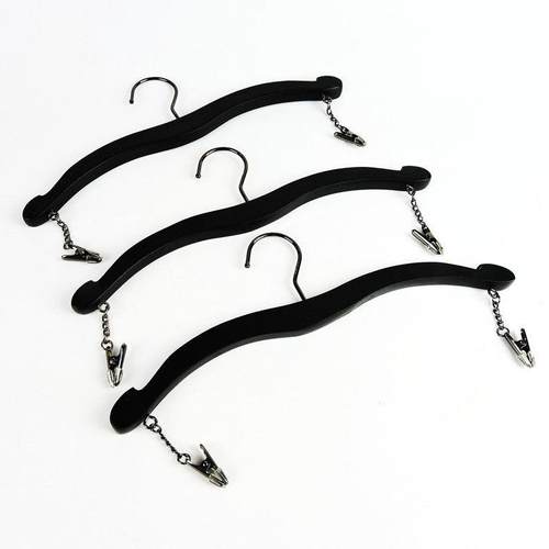 高档白色实木内衣架服店内加粗装滑防内衣挂裤文胸架子女士内衣撑