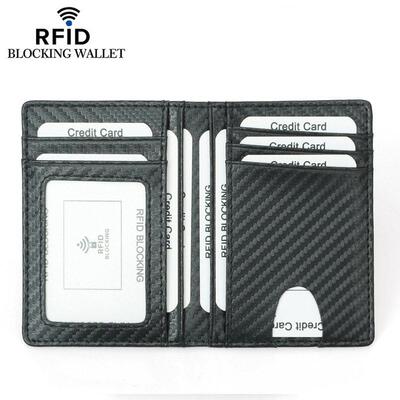 RFID碳纤纹理男士卡包 多卡位驾照卡包 压花设计敞口卡包