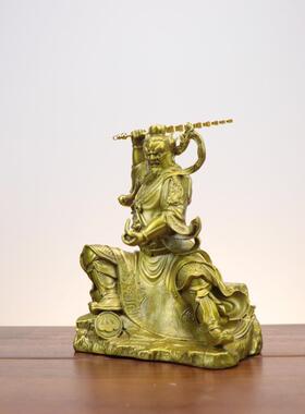 杨铜记黄铜王灵官神像摆件铜工艺品王灵官