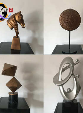 新中式创意铁艺金属酒店客厅电视柜入户玄关摆件办公室高端装饰品