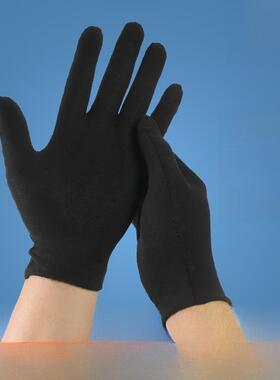 灰色全棉手套薄款透气纯棉布高弹力礼仪开车干活防滑男女工作劳保