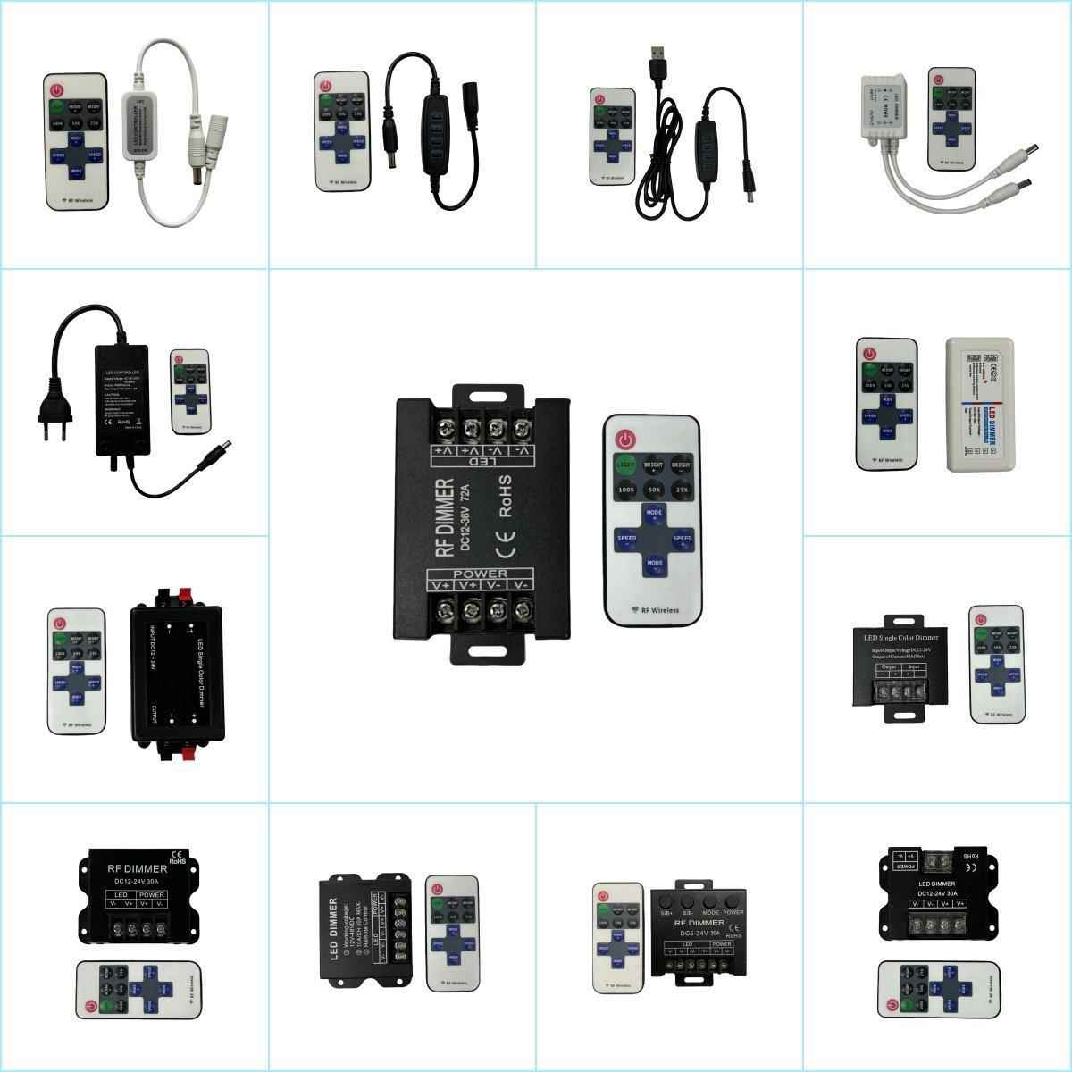 LED单色调光器 5-48V无线射频灯带灯条控制器 RF11键遥控调光器