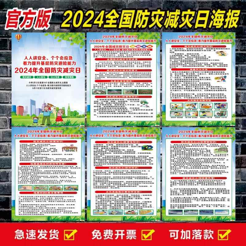 2024年防灾减灾日海报防灾减灾日主题宣传画防震减灾预防灾害海报