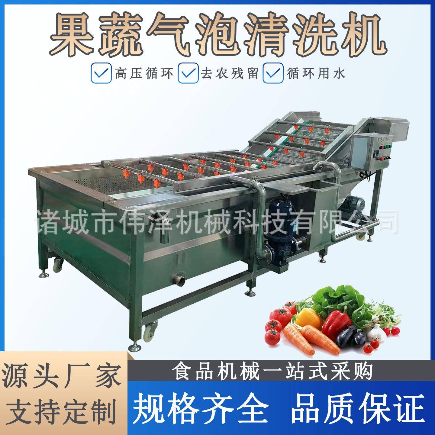 全自动果蔬气泡清洗机蔬菜辣椒喷淋洗菜机肉类海鲜解冻清洗设备