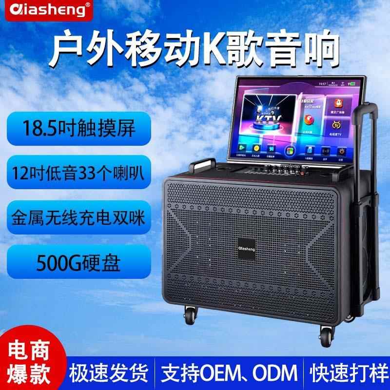 广场舞音响带显示屏户外移动K歌翻盖拉杆音箱家庭KTV视频一体机