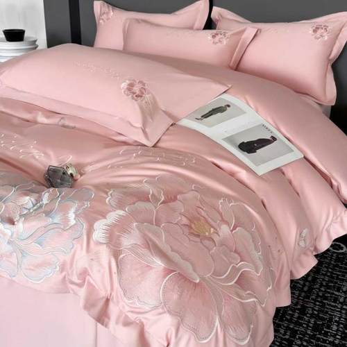 A类水洗针织棉长绒刺绣简约四件套保暖舒适简约安心裸睡 床上用品