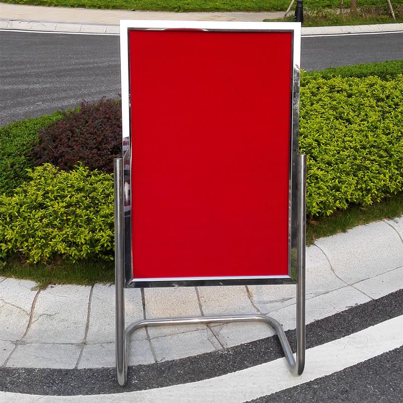 水牌展示架立牌指示牌不锈钢广告牌海报架酒店L型脚迎宾牌导徐萍