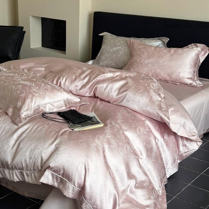 别墅品100高精密锦支缎式大提花全长绒棉四件XUS套床纯棉被套欧古