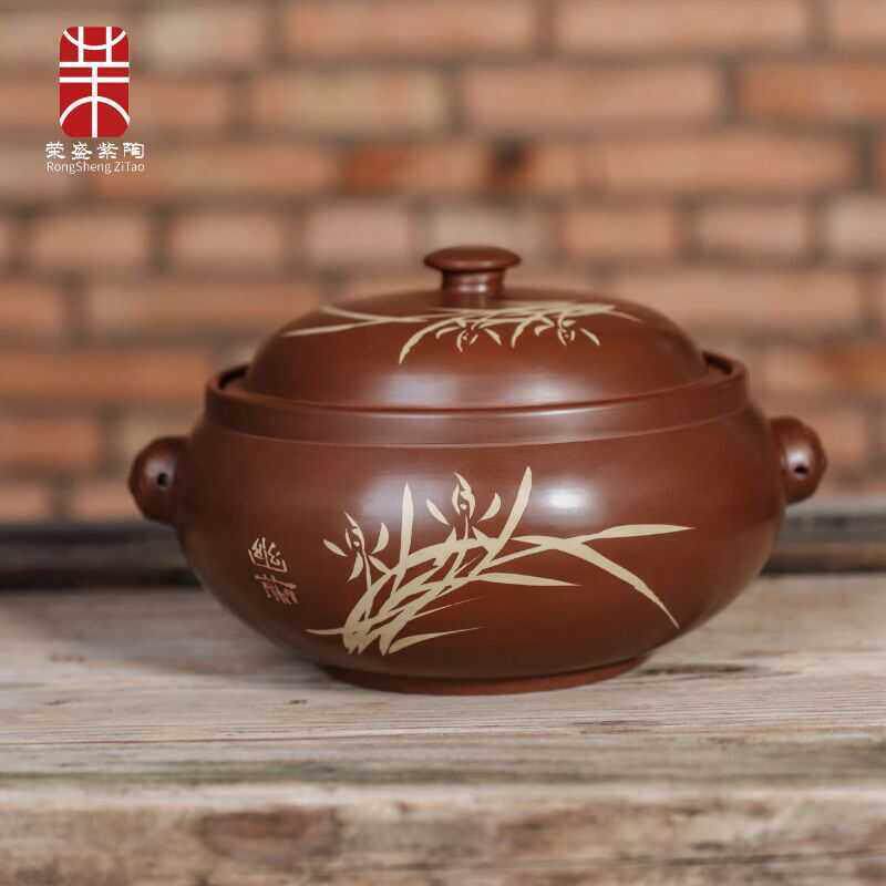 云南建水紫陶汽锅鸡专用家用料理炖煮鸡蒸锅鸡汤煲汤炖汤气锅紫砂