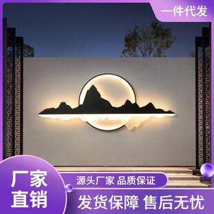 饰CR BD807 庭中院花园景观墙背别墅墙面山水景壁影装 户外防水新式