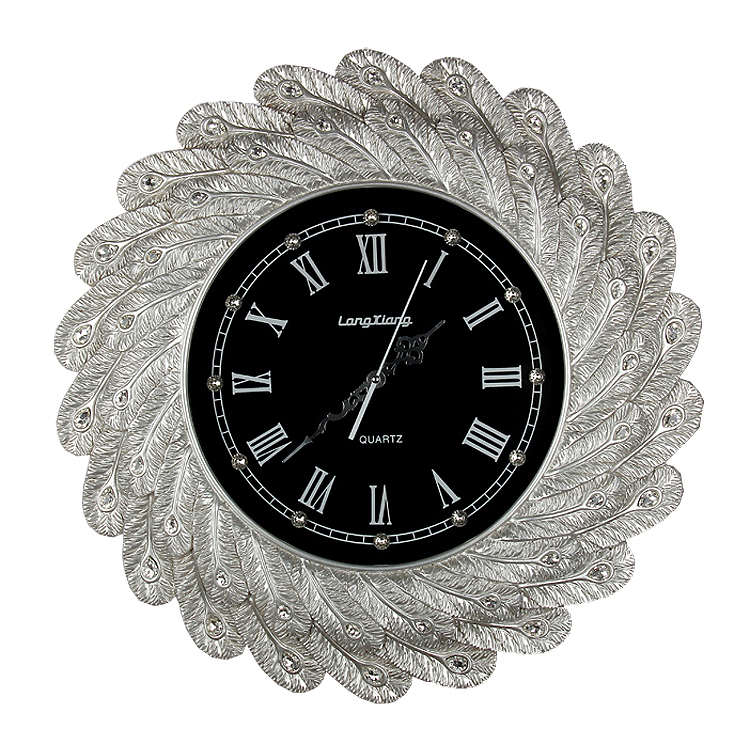 孔雀挂钟客厅家用时尚  餐厅钟表创意欧式 卧室静音艺术装饰挂表