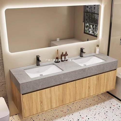 吊落地柜工程款浴室柜双洗漱台公共卫生间洗柜酒店850洗手漱人台