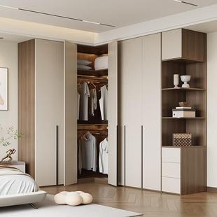 实木转角衣柜家用卧室L型拐角衣帽间主卧隔断柜子ENF定制到顶衣橱