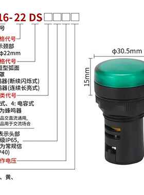 正泰22大LED信号指示灯ND16-22DS/4红绿黄蓝白AD16指示灯24V 220V