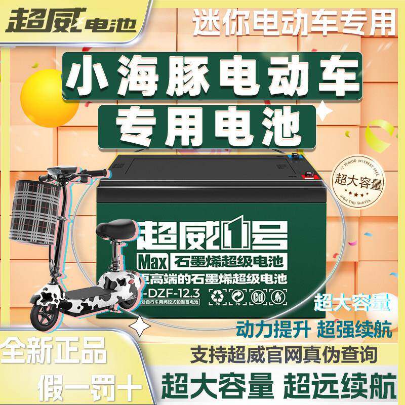 小海豚电动车电池24v12ah 24伏迷你电动滑板车专用超威铅酸蓄电池