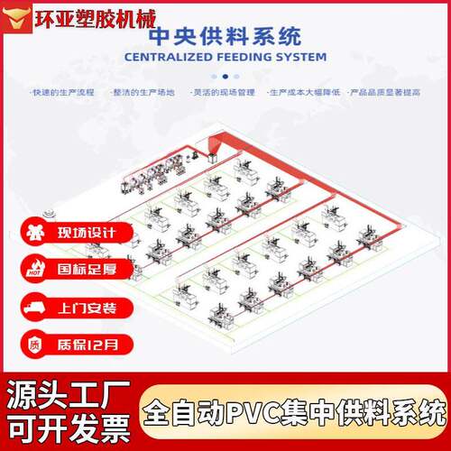 广东全自动pvc集中供料系统注塑产线配料均化系统免费设计安装