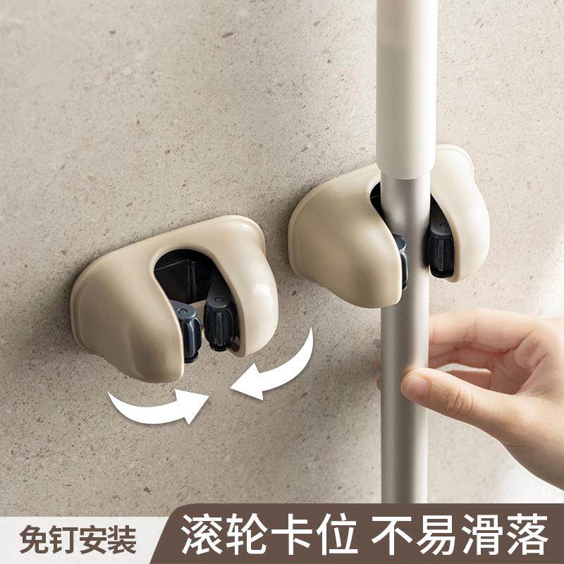 挂钩拖把夹整理收纳卫生间强力粘钩免打孔厨房扫把夹神器壁挂墙壁