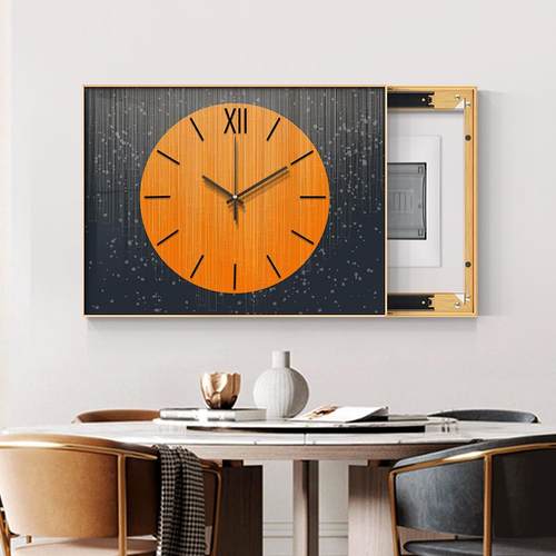 轻电GOC表箱装饰画带钟表现简代约横款弱奢配电箱开关盒拉推免打