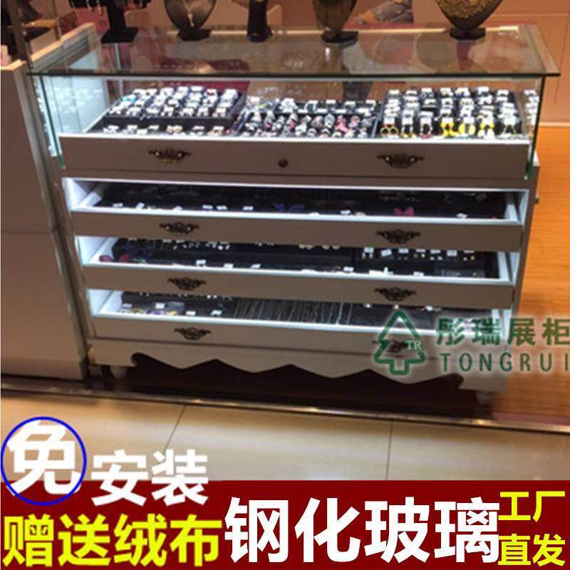 饰品展示柜精品首饰柜台欧式展柜服装店珠宝中岛小型柜玻璃柜子