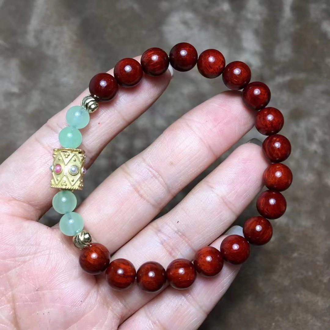 【南国】小叶紫檀0.8单圈佛珠文玩手串念珠手链趣味收藏送礼佳品