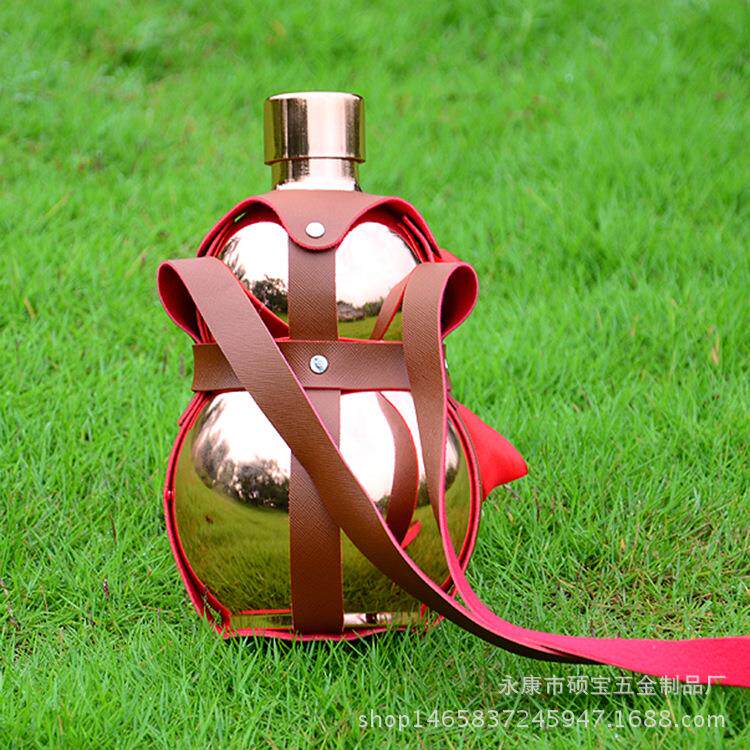 304不锈钢葫芦酒壶酒瓶子便携水壶随身古典酒具3斤1斤5斤酒器