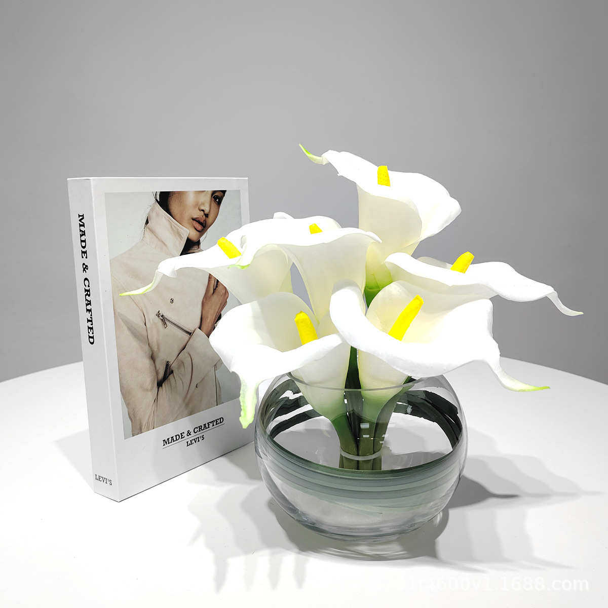 器客厅马蹄莲花艺花套装仿真饰品桌家居样板房仿真玻璃花客厅摆件,鲜花速递/花卉仿真/绿植园艺,仿真绿植,淘宝优惠券,粉丝福利购,淘宝优惠卷