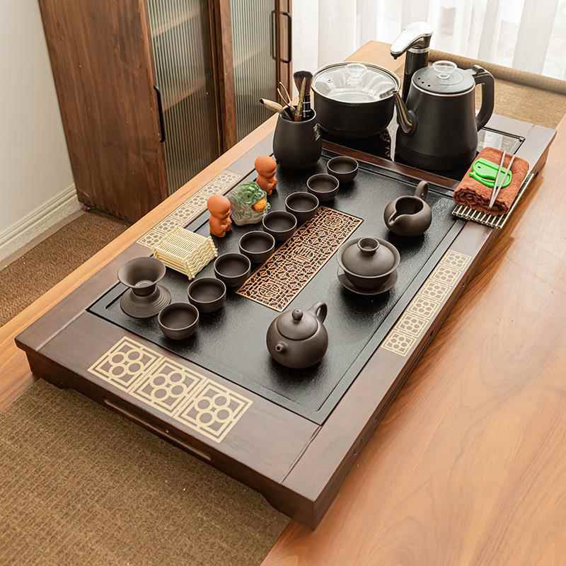 全自动大号茶盘台茶具套茶装体家用客厅办公AIK烧水壶防烫一夫功