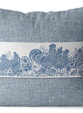 7K1美式复古棉麻抱枕现代沙发靠垫床头靠背汽车腰枕午休大抱枕套