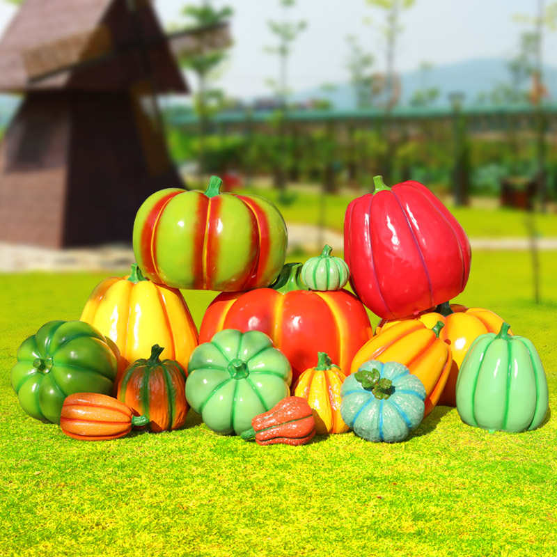 仿真南瓜摆件户外玻璃钢蔬菜雕塑园林景观商场农场装饰美陈小品