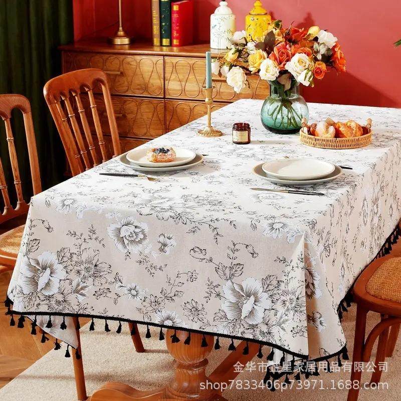 美式圆形餐桌艺轻奢高级感遮丑台客厅家用小圆桌茶几防尘,居家布艺,桌布,淘宝优惠券,粉丝福利购,淘宝优惠卷