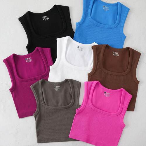 Big collar yoga sports vest, plus size, worn outside