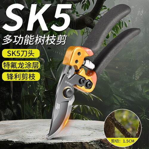 爱杰斯SK5多功能树枝剪园艺修剪剪刀修枝果树专用强力剪园林工具