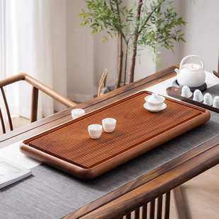 干泡茶台办公室茶海简易功夫茶具电木款 整块花梨木茶盘家用排水式