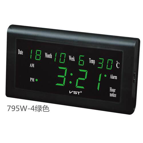 LED屏VST795W年历用LED时钟LED大字数码钟台钟挂钟两大显示万大厅