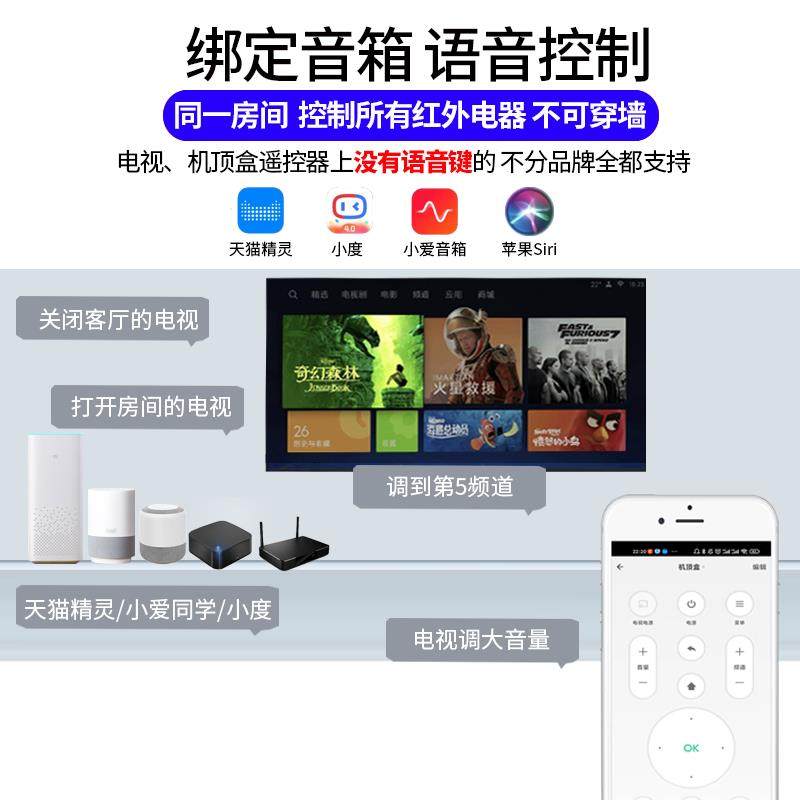 空调伴侣智能红外遥控器手机远程控制电视语音开关控制器wifi版