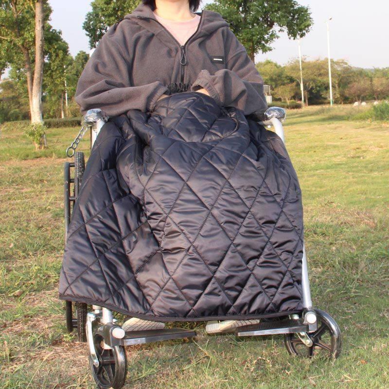 轮椅保暖毯加绒挡风被冬季单人披风客厅斗篷多功能毛毯披肩坐午睡