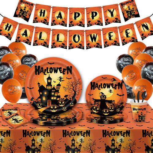 Halloween Party Supplies Tableware Set 万圣节派对用品套装