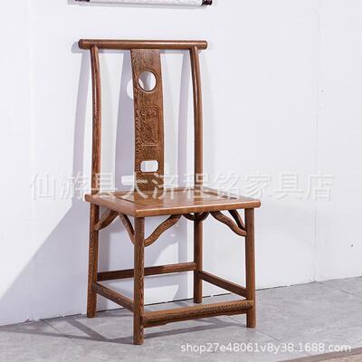 翅木靠餐茶椅实木背椅原木办公椅家用餐厅椅明DKR鸡清古典官帽椅