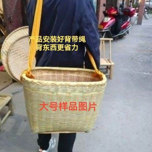 湖南纯手工竹编全竹青竹篓摘茶叶杨梅枇杷李子荔枝油茶果专用竹篓