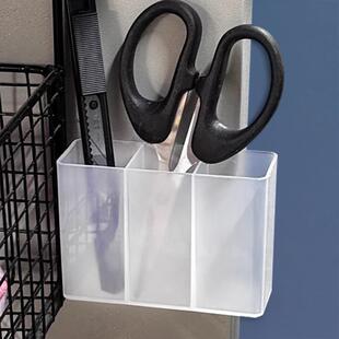 Wall-mounted partitioned organizer for small items, no drill