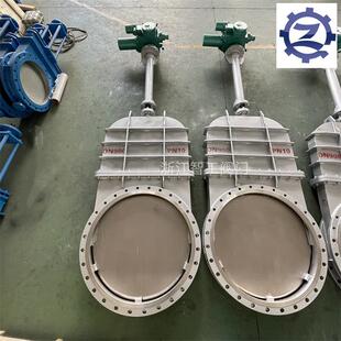智工 304高温烟气阀DMZ973FX 电动暗板不锈钢刀型闸阀