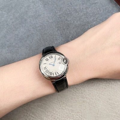 一口价[9.8新]卡地亚/Cartier蓝气球系列精钢石英女表W69018Z4