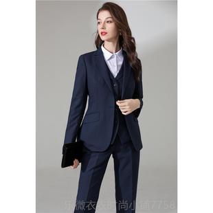 新款新款光银行藏士蓝衫色西装女行服工作服光大工装西服西大裤衬