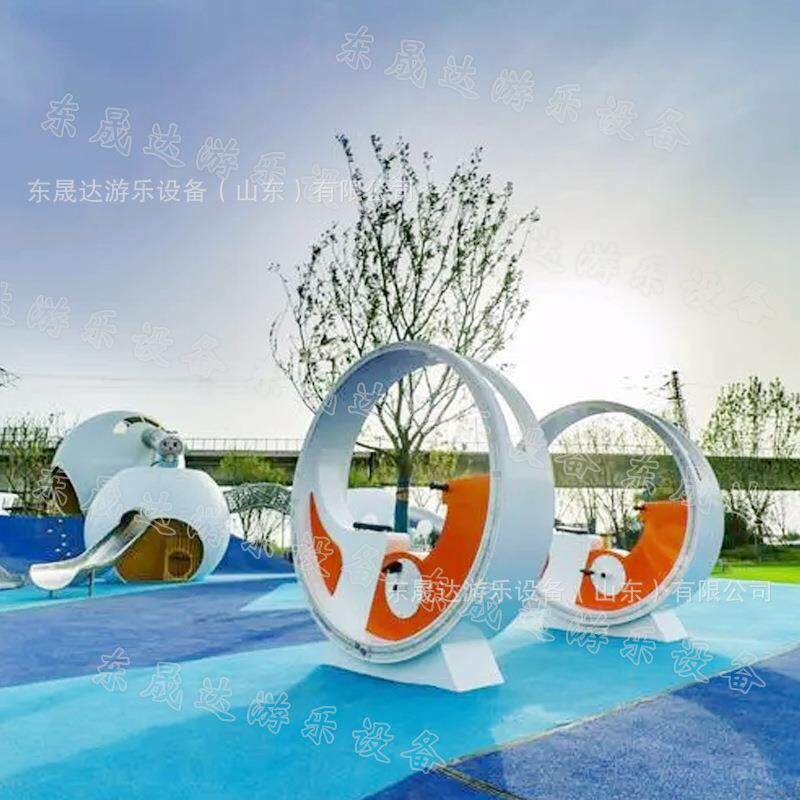 不锈钢无动力发光喷泉单车 网红景区景点儿童乐园互动游乐设备