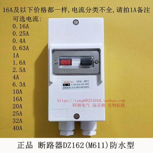 防水保护开关断路器DZ162-16(M611) 16A 10A等 防雨型
