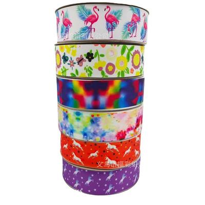 热转印花数码印花 烫金罗纹带涤纶带，头饰蝴蝶结织带 各种图案