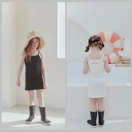 自留100-145韩系潮童rj女童，两色中长款吊带裙+黑色，防晒外套空调衫