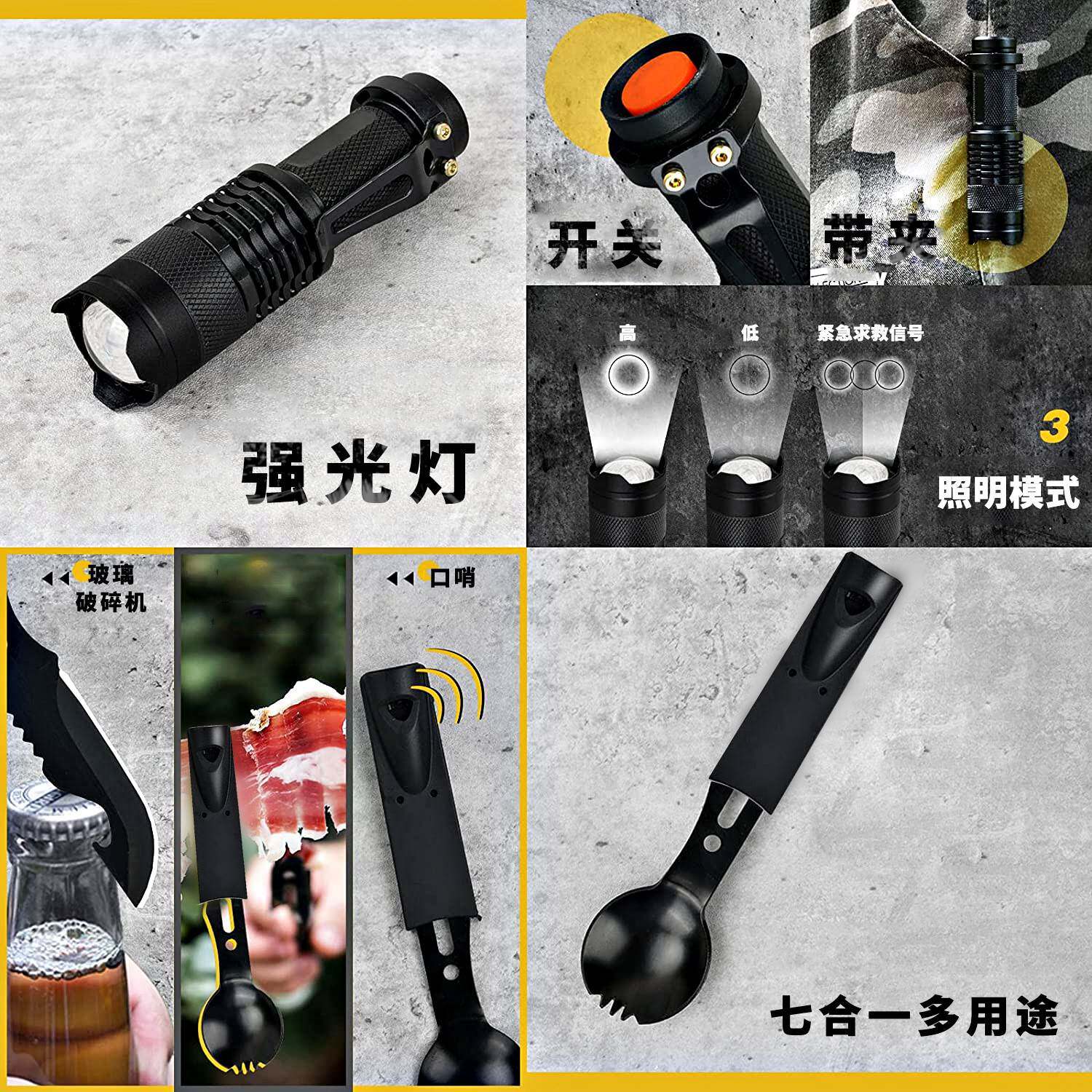 新款直销旅行户外SOS装备求生宝盒工具套装野外生存急救盒野营