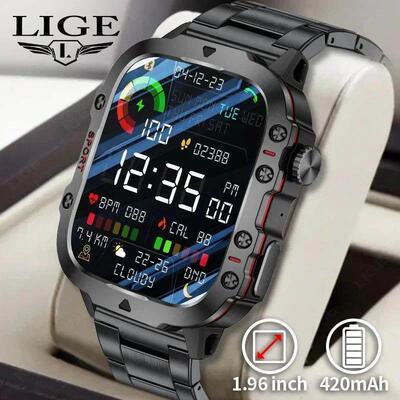 2025 Rugged Military Smart Watch Men Outdoor Watches lP68 Wa