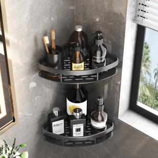 Bathroom Storage Rack No Drill Shelves Wall Mount Corner She